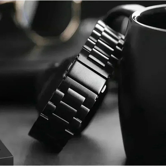 Black Stainless Steel Watch Band - Picture 3 of 5